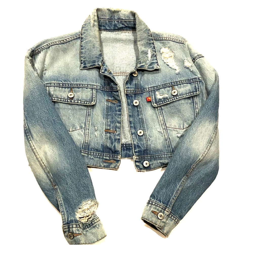 Sasson Jeans Vintage Cropped Frayed Denim …